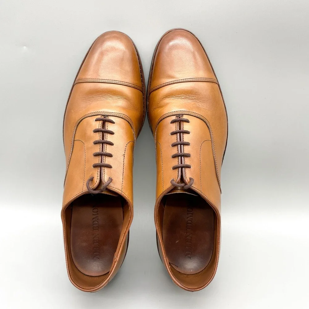 Allen Edmonds Mens 11.5 B Park Avenue Cap Toe Oxford Shoes Walnut Leather Preppy